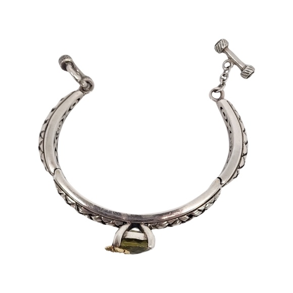 Saint by Sarah Jane Sterling Silver 18K Gold Butterfly Peridot Bracelet #16049 - Picture 6 of 10